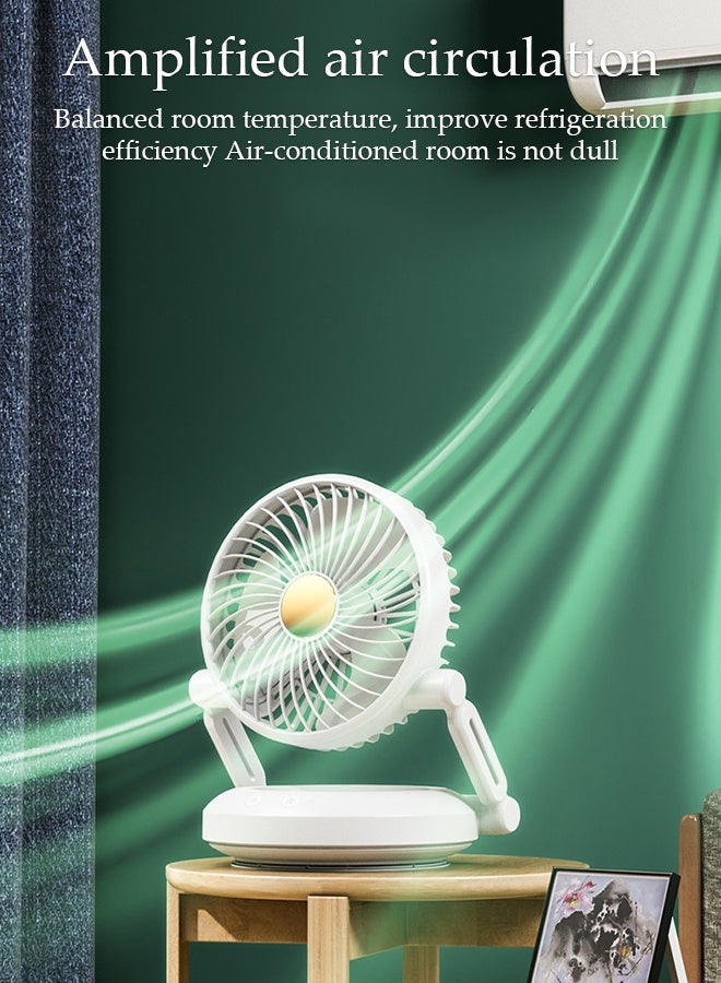 DUNISO مروحة طاولة هوائية صغيرة 3 سرعات مروحة طاولة قابلة للطي 90° تعديل مروحة مكتب محمولة مع خطاف مروحة مثبتة على الحائط للغرفة بأكملها المنزل غرفة النوم المكتب - Image 5