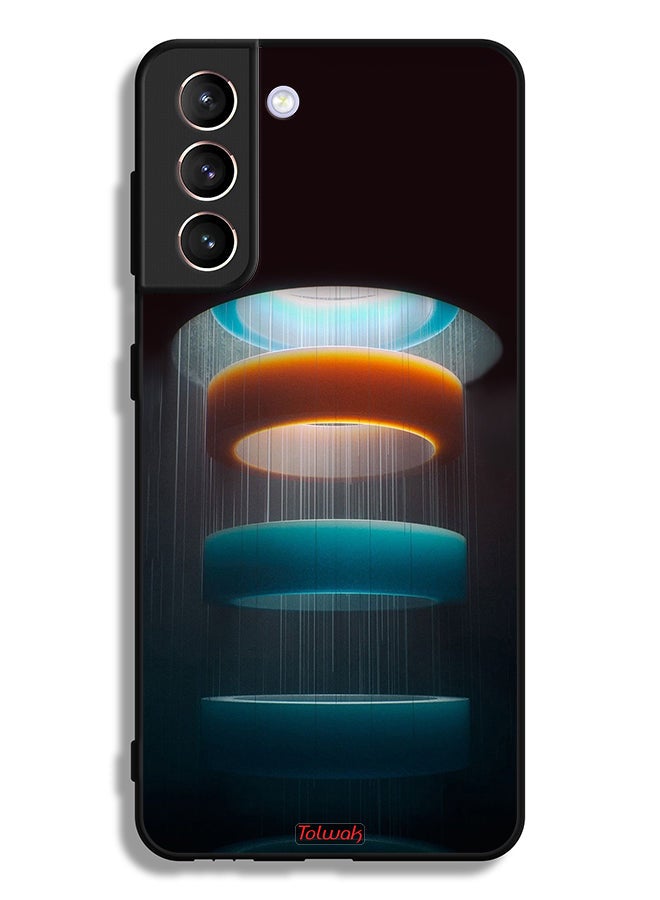 Tolwak Samsung Galaxy S21 Plus 5G Protective Case Cover Rings Art Pattern - Image 3