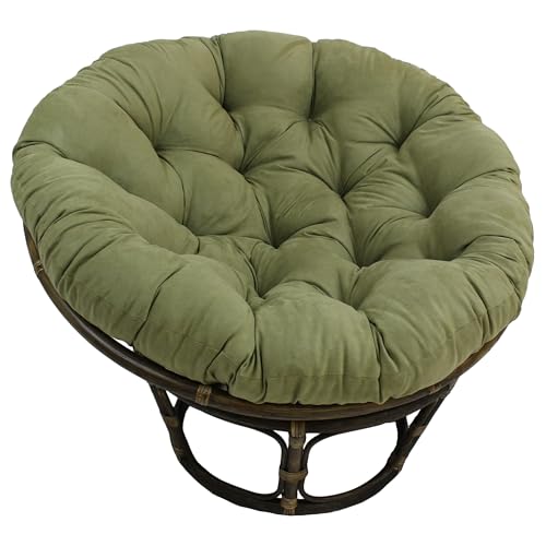 Blazing Needles Solid Microsuede Papasan Chair Cushion, 52" x 6" x 52", Sage Green - Image 4