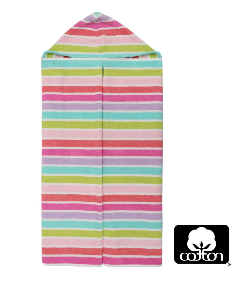ORIGINAL KIDS Hooded Bath Towel Wrap - 100% Cotton Terry Large Oversized Hooded Kids Towel - Toddler Shower Pool Beach Towel - Super Soft Plush Absorbent Quick Dry Easy Care Gift - 30x60 - Pink Multi - Image 5