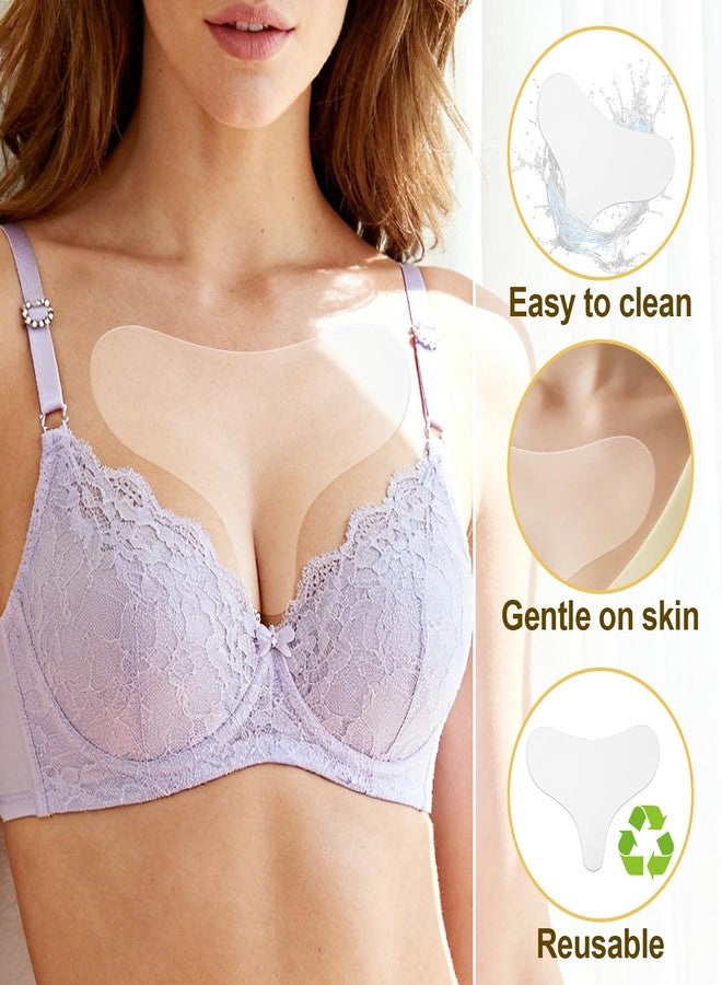 Sinbana 4pcs Chest Wrinkle Pads, Silicone Reusable Decollete & Cleavage Anti Wrinkle Patches From Side Sleeping for Overnight Use Gentle Skincare Silicone Patches for Women - Image 4