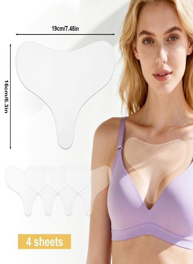 Sinbana 4pcs Chest Wrinkle Pads, Silicone Reusable Decollete & Cleavage Anti Wrinkle Patches From Side Sleeping for Overnight Use Gentle Skincare Silicone Patches for Women - Image 2