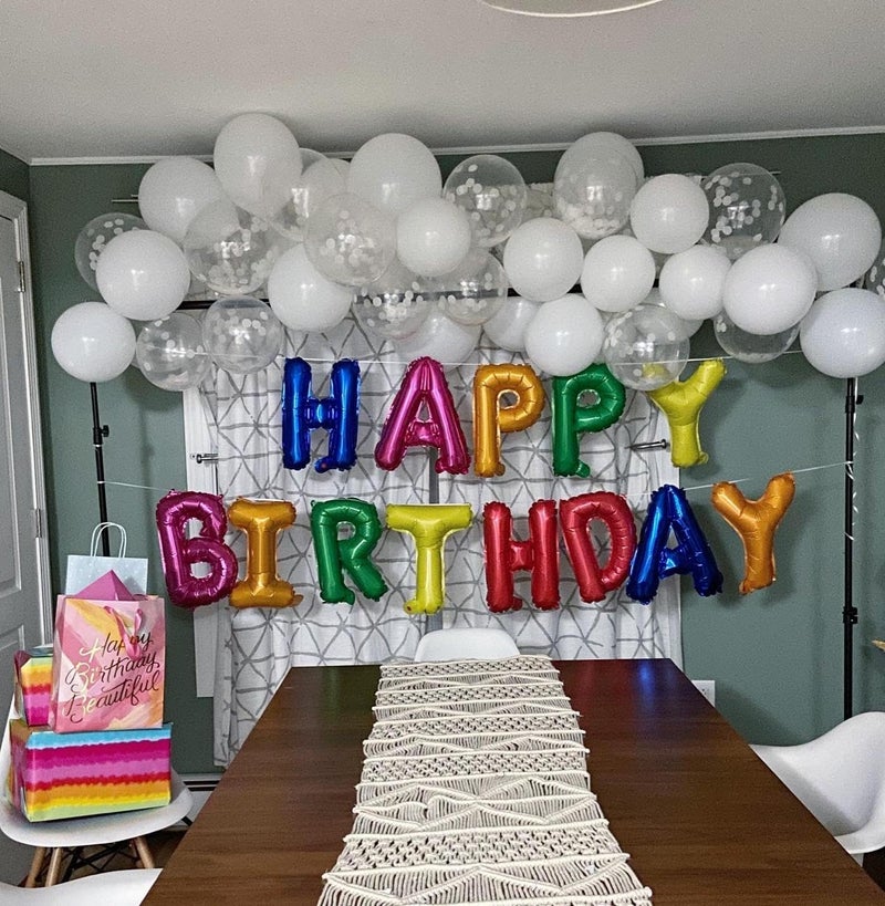PatiCool Rainbow Happy Birthday Balloon Banner, 16 Inch Foil Mylar Happy Birthday Balloons Letters, Reusable Colorful Happy Birthday Sign, Rainbow Birthday Decorations for Women, Boys and Girls - Image 5
