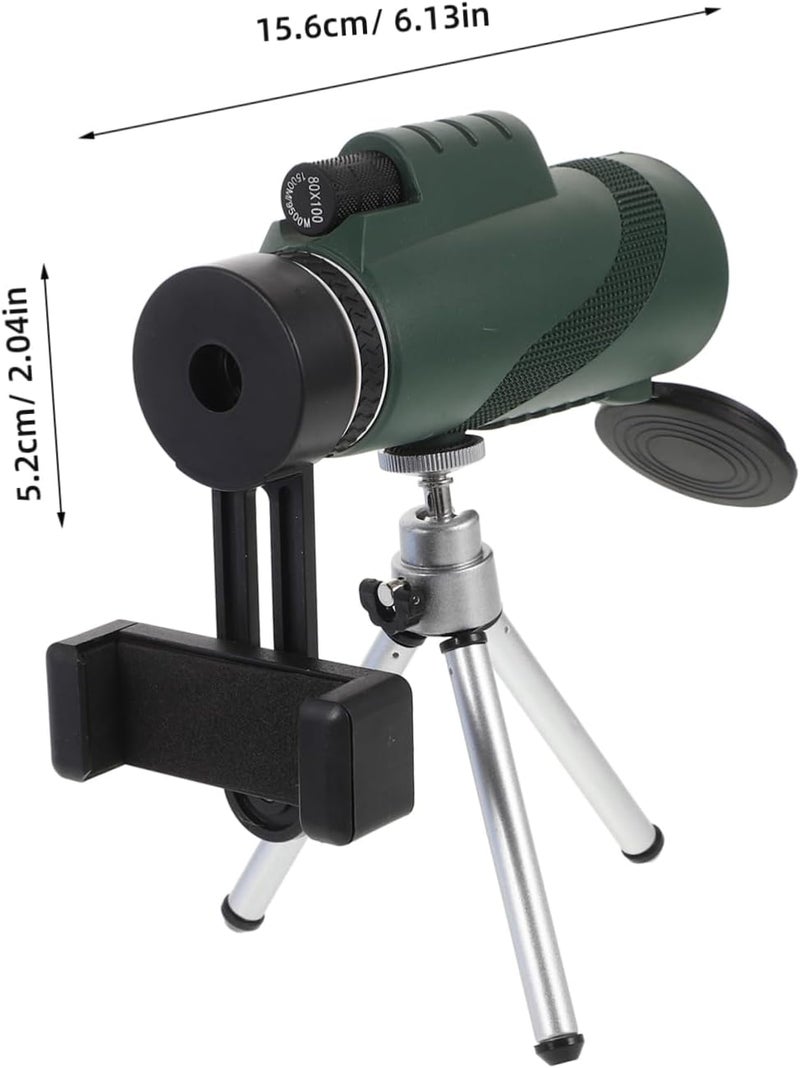OSALADI 80X100 High Power Handheld Monocular Telescope for Adults Portable Hiking Bird Watching Camping Smartphone Compatible Adjustable Focus Lightweight Design - Image 2