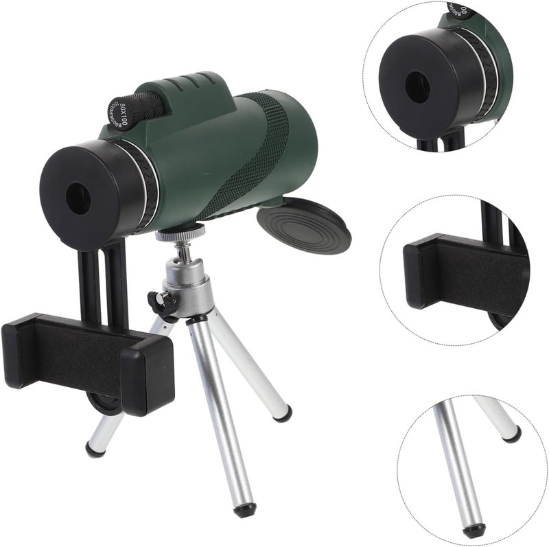 OSALADI 80X100 High Power Handheld Monocular Telescope for Adults Portable Hiking Bird Watching Camping Smartphone Compatible Adjustable Focus Lightweight Design - Image 4