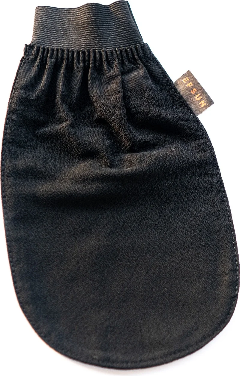 Efsun Bath Shower Scrub Exfoliating Glove 100% Flush Silk For Men and Women, Premium Scrub, Black