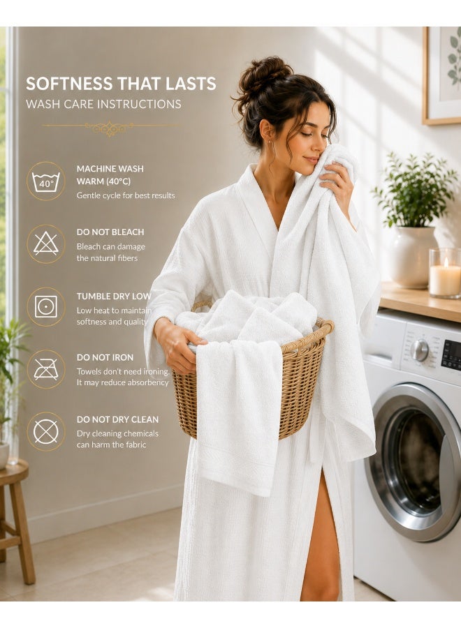 Princess 3-Piece Fast Absorbent Towel Set White 70 x 140cm - Image 5