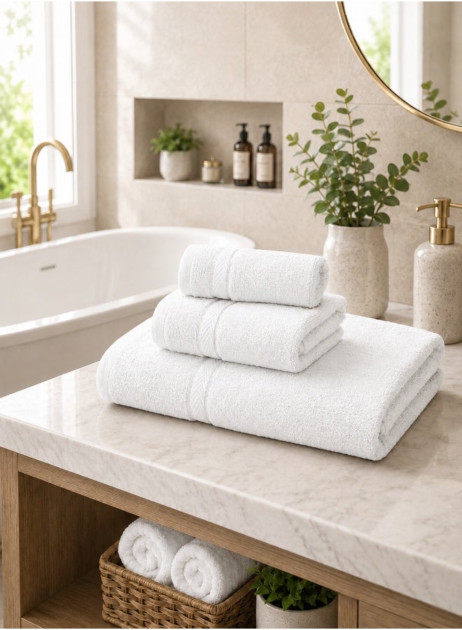 Princess 3-Piece Fast Absorbent Towel Set White 70 x 140cm - Image 3