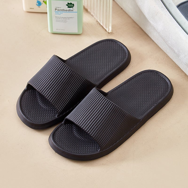 Solid Color Non-Slip Summer Slippers for Hotel, Home & Bath - Simple Design for Couples