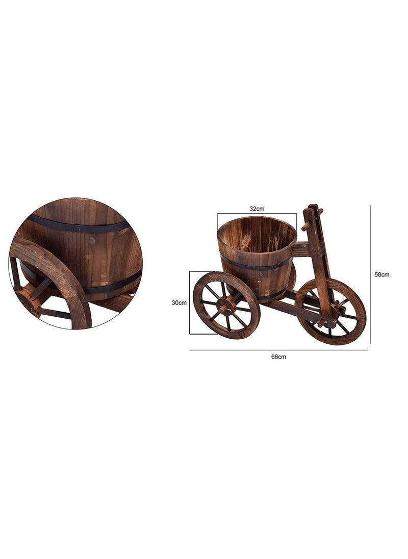 LINGWEI - LINGWEI Tricycle Shaped Wooden Flower Pot Stand Wooden Flower Vase Plant pot Stand Flower Bucket Fleshy Display Shelving Sturdy Storage Rack Flower Basket Flower Planter Garden Decorative Item - Image 1