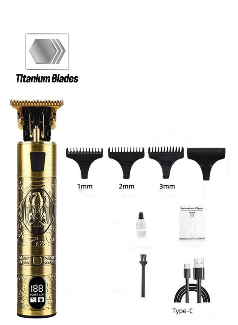 Padom Hair Trimmer for Men, Electric Beard trimmer, Zero Gapped Cordless Trimmer, Rechargeable T-Blade Trimmer, Professional Hair Clippers for men, Shaver Hair Cutting Kit, Gifts for Men - Image 1