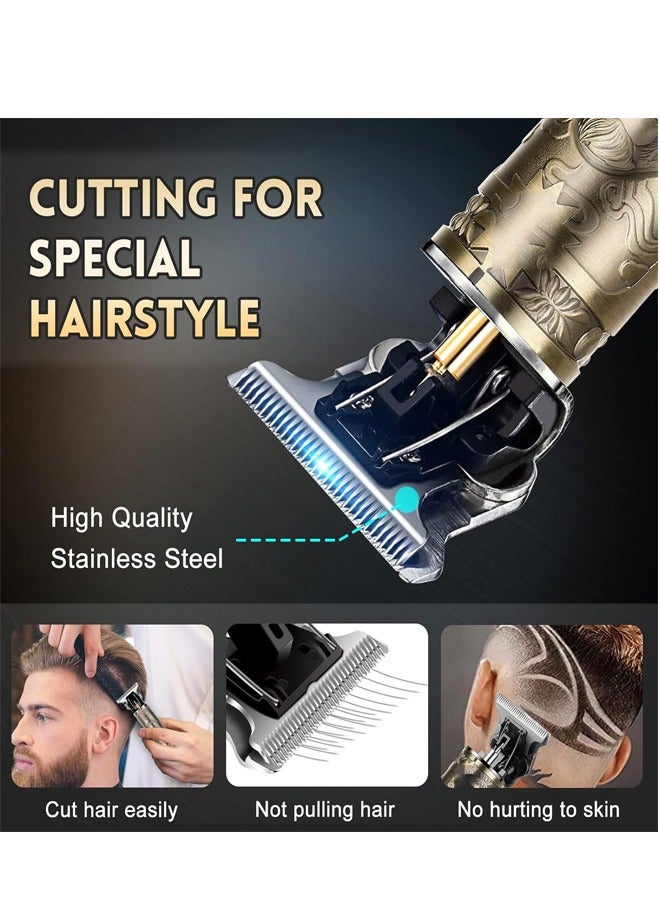 Padom Hair Trimmer for Men, Electric Beard trimmer, Zero Gapped Cordless Trimmer, Rechargeable T-Blade Trimmer, Professional Hair Clippers for men, Shaver Hair Cutting Kit, Gifts for Men - Image 3