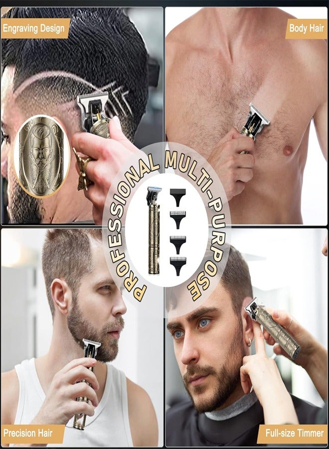 Padom Hair Trimmer for Men, Electric Beard trimmer, Zero Gapped Cordless Trimmer, Rechargeable T-Blade Trimmer, Professional Hair Clippers for men, Shaver Hair Cutting Kit, Gifts for Men - Image 5