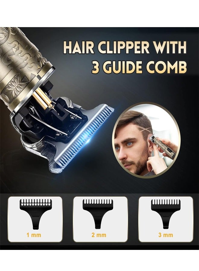Padom Hair Trimmer for Men, Electric Beard trimmer, Zero Gapped Cordless Trimmer, Rechargeable T-Blade Trimmer, Professional Hair Clippers for men, Shaver Hair Cutting Kit, Gifts for Men - Image 4