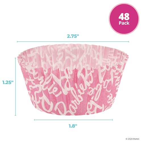 DecoPac Barbie™ Baking Cups By DecoPac | Pink | 1.8" Cupcake Liners, Greaseproof Paper Cases for Muffins and Cupcakes, Pack of 48 - Image 3