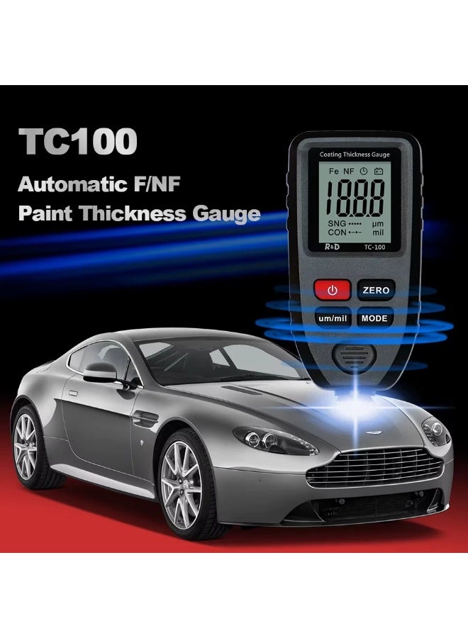 R&D Digital Car Coating Thickness Meter for Used Car Buyers, Paint Mil Thickness Meter Gauge Check The Car’s Original Coating Auto Car Paint Meter, Resolution 0.1μm, Measuring Range 0-1300μm (Grey) - Image 2