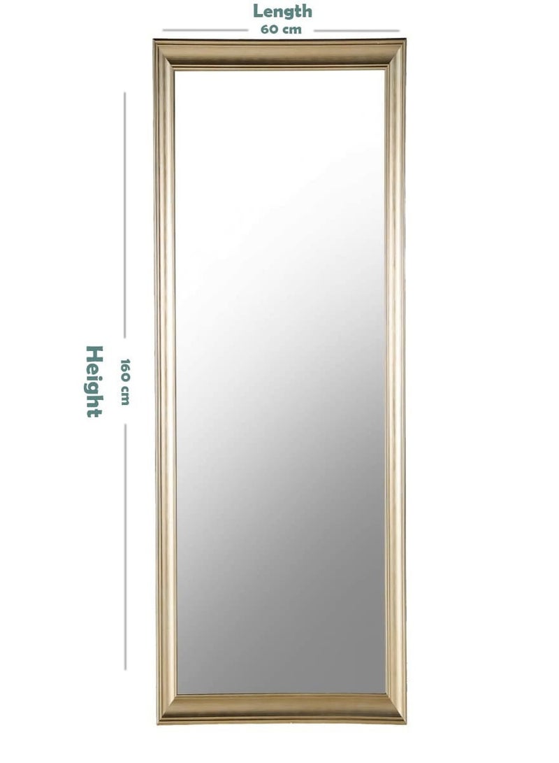 Mirror Full Length Stand 160cm x 60cm Standing Hanging or Leaning Against Wall, Large Rectangle Bedroom Mirror Floor Mirror Dressing Mirror Wall-Mounted Mirror, PVC Frame - Light Brown - Image 4