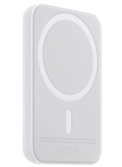 MagSafe Wireless Power Bank 10000mAh for iPhone 14/13/12 – Magnetic Portable Charger with Fast Wireless Charging, USB-C Input/Output, Slim Lightweight Design – Travel-Friendly Backup Battery – White