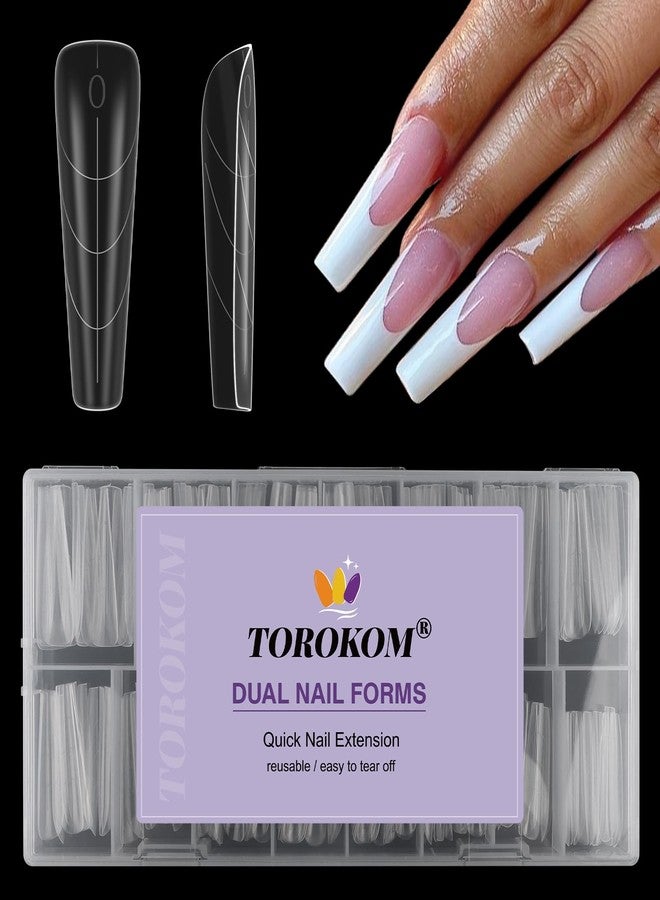 توروكوم مجموعة TOROKOM المكونة من 150 قطعة من قوالب الأظافر المزدوجة على شكل تابوت وخنجر، مناسبة لجل الأظافر البولي، وأطراف الأظافر الأكريليك الشفافة، وقوالب أظافر قابلة لإعادة الاستخدام بتغطية كاملة، متوفرة بـ 15 مقاسًا، للاستخدام في الصالونات والاستخدام المنزلي. - Image 1