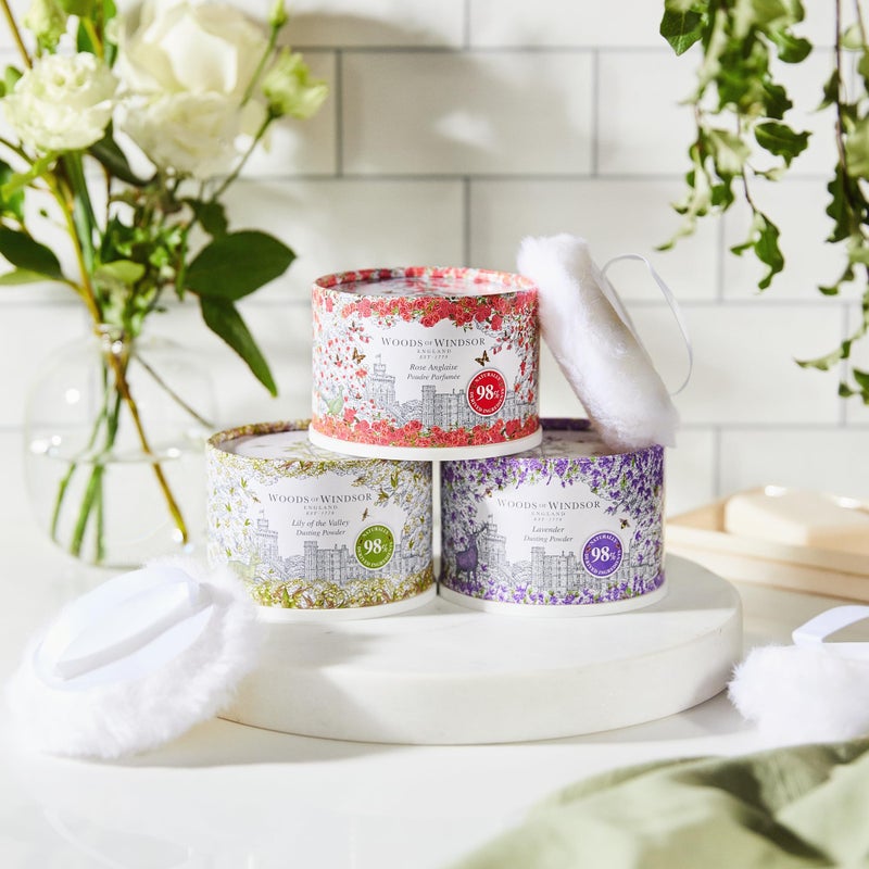 Woods of Windsor Rose Talcum Powder, Floral Dusting Powder with Body Puff, Scented Powder for Women to Help with Odor Control and Chafing, True Rose Scent 3.53 fl oz - Image 3