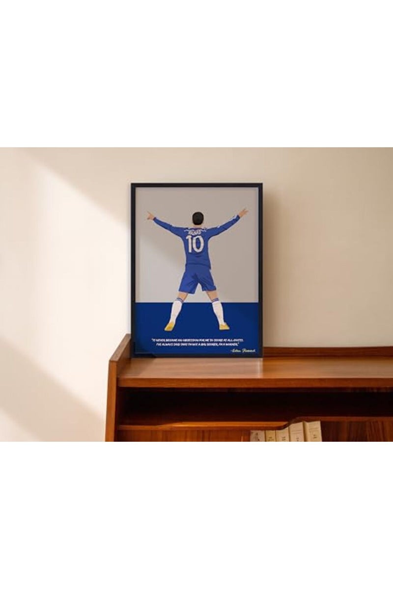 QUOTE - UNQUOTE ART, Chelsea FC, Eden Hazard Poster, Chelsea Frames, 13x17 inches, Black Frame - Image 3