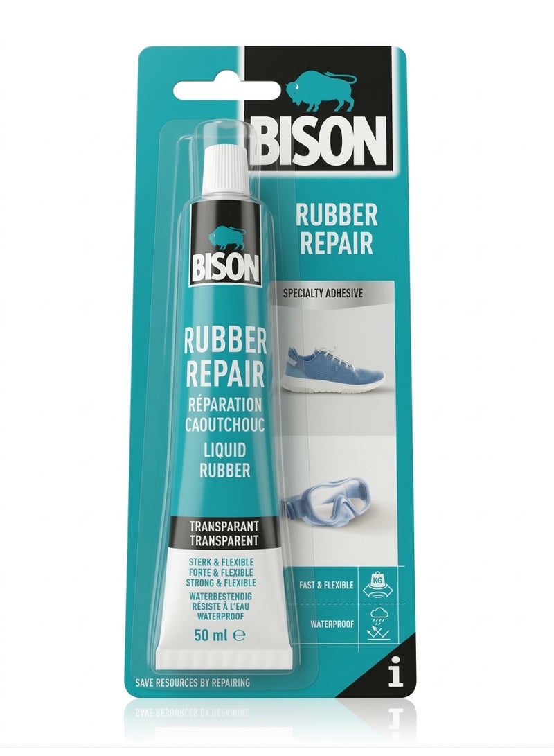 Bison Liquid Rubber Repair, protecting and waterproofing paste 50ml, Transparent - Image 1