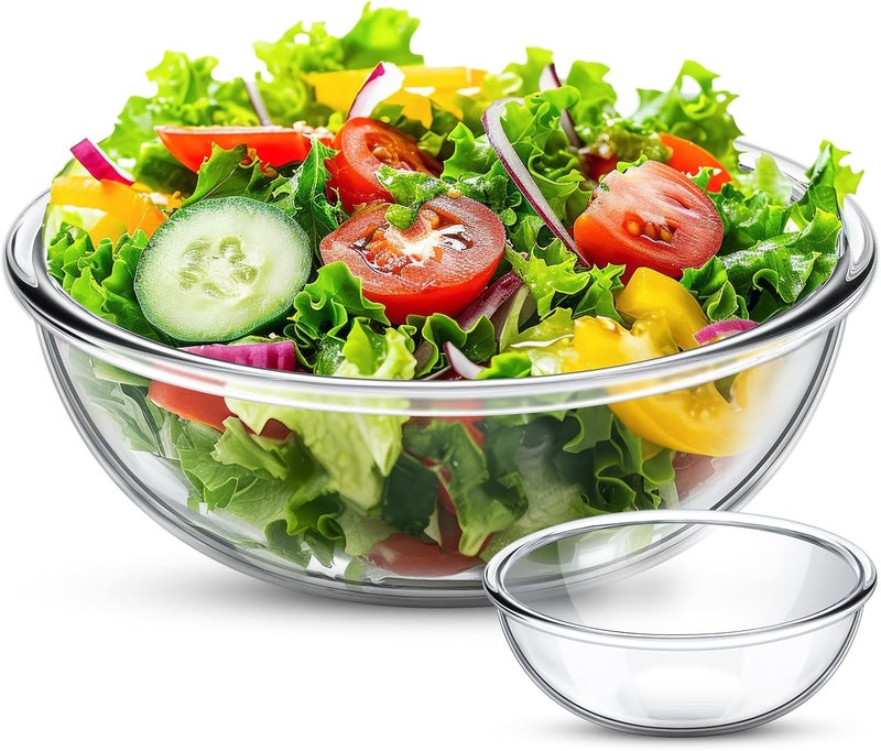 Domensi 65 Qt Extra Large Glass Mixing Bowls Clear Glass Salad Cooking Bowls for Kitchen Salad Bread Storage Dishwasher Freezer Microwave - Image 1