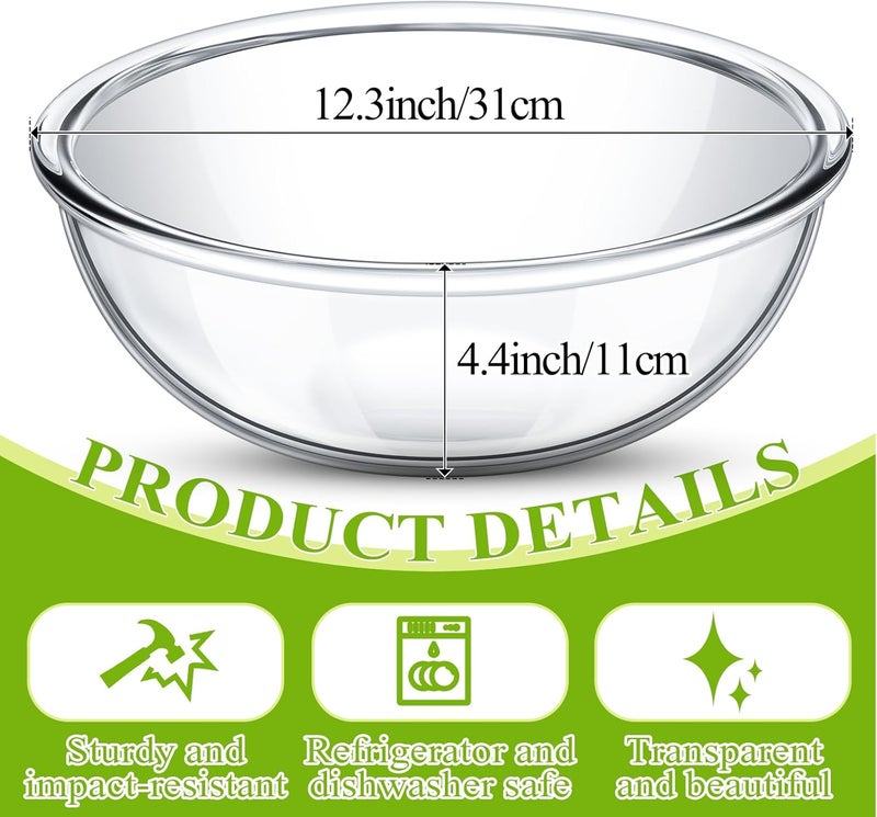 Domensi 65 Qt Extra Large Glass Mixing Bowls Clear Glass Salad Cooking Bowls for Kitchen Salad Bread Storage Dishwasher Freezer Microwave - Image 2