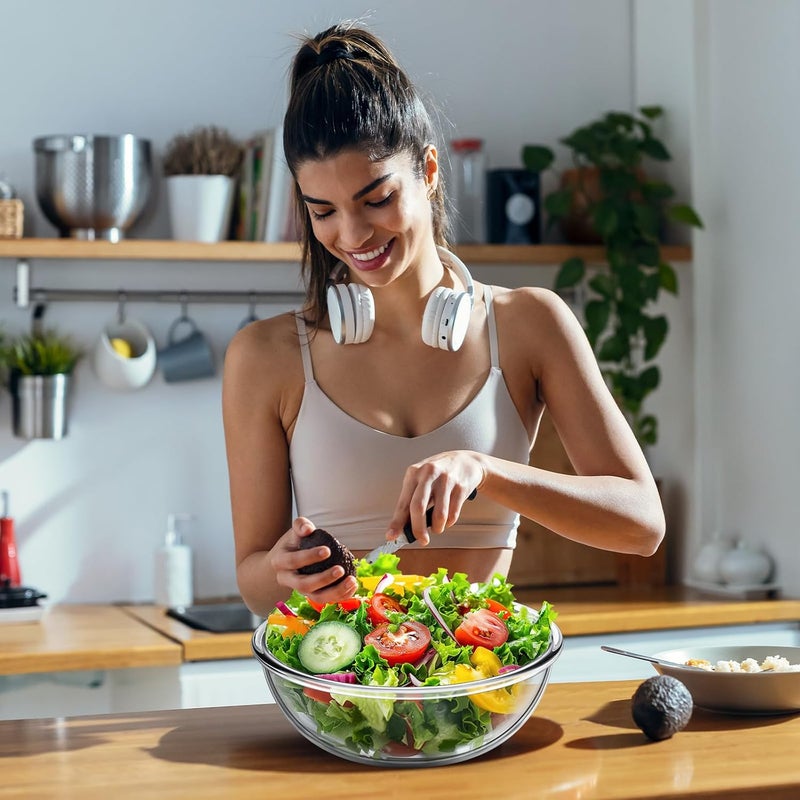 Domensi 65 Qt Extra Large Glass Mixing Bowls Clear Glass Salad Cooking Bowls for Kitchen Salad Bread Storage Dishwasher Freezer Microwave - Image 4