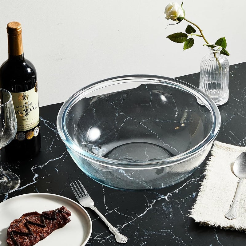 Domensi 65 Qt Extra Large Glass Mixing Bowls Clear Glass Salad Cooking Bowls for Kitchen Salad Bread Storage Dishwasher Freezer Microwave - Image 3