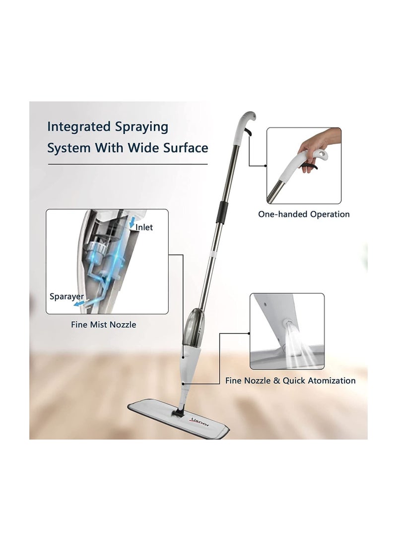 Spray Mop with 350ml Refillable Water Tank for Home, Kitchen Floor Cleaning