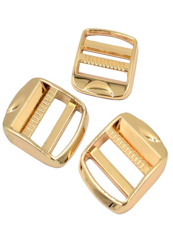DGOL 10 pcs 1 inch Metal Zinc Alloy Ladder Lock Slider Adjustable Webbing Strap Release Buckles (Golden) - Image 1