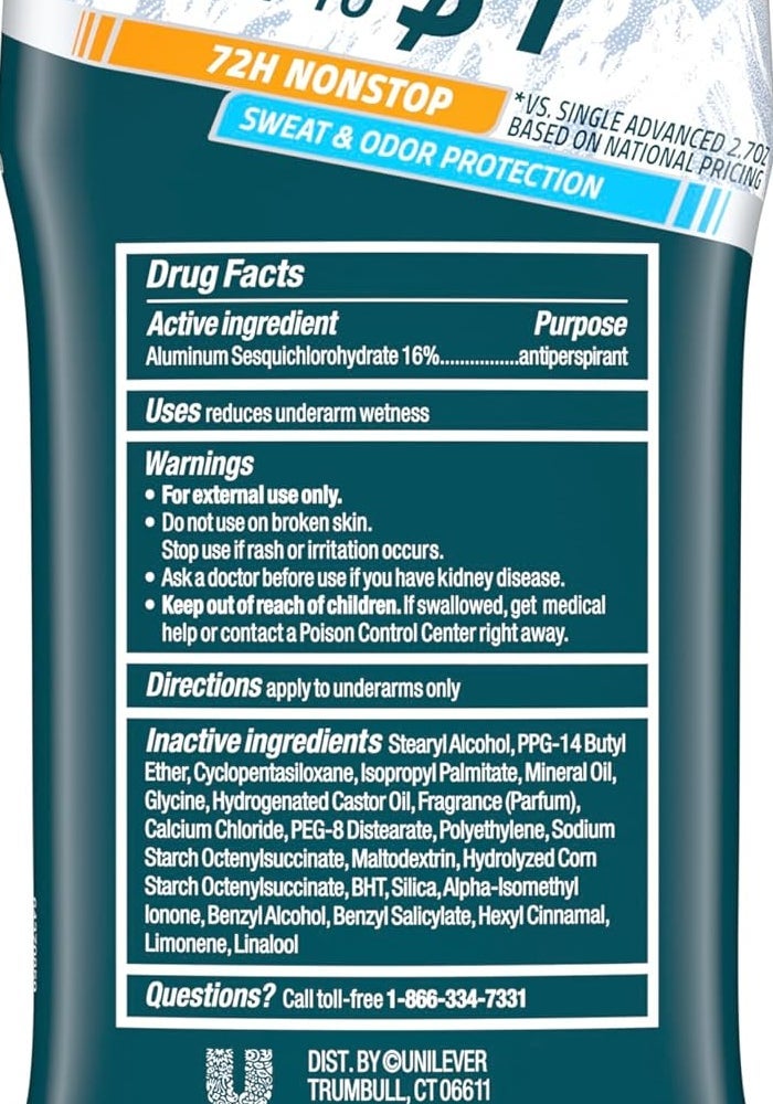 Degree Men Advanced Antiperspirant Deodorant - Everest, 72-Hour Sweat and Odor Protection, 2.7 oz, 2 Count - Image 2