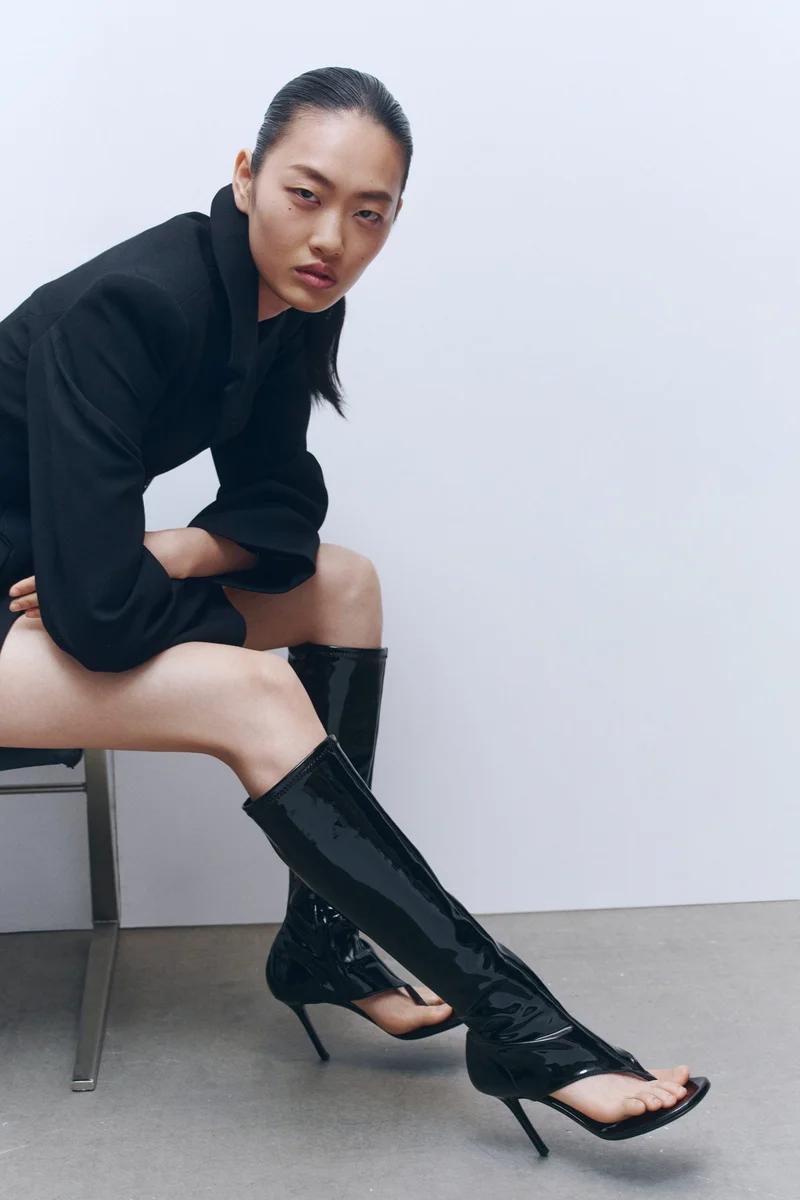 H&M  Cut-out leather sock boots for Women | Best Price UAE