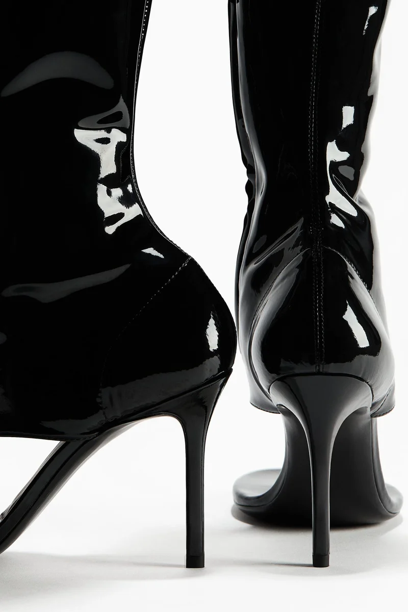 H&M  Cut-out leather sock boots for Women | Best Price UAE