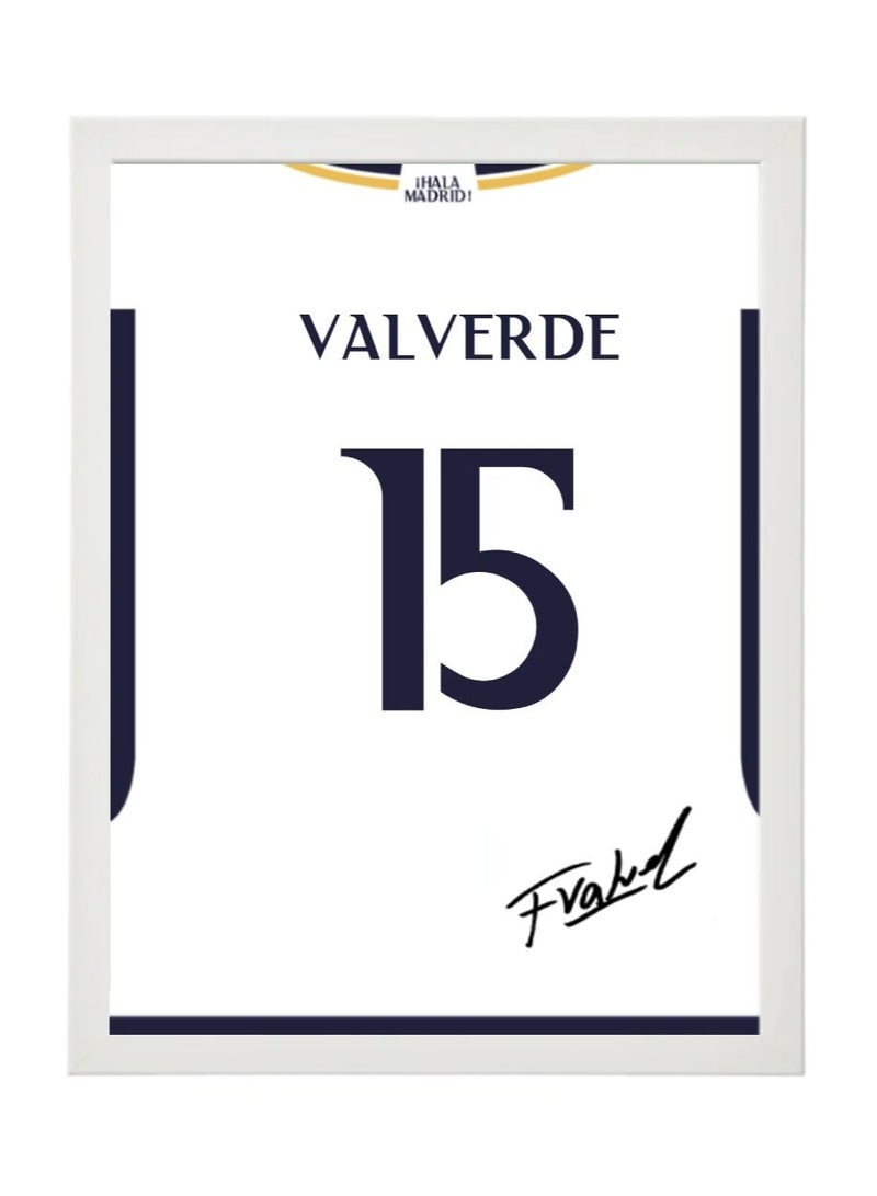 Boomah Accessories Federico Valverde Real Madrid Autographed Jersey 2023-24 Poster with Frame 30x40cm 
