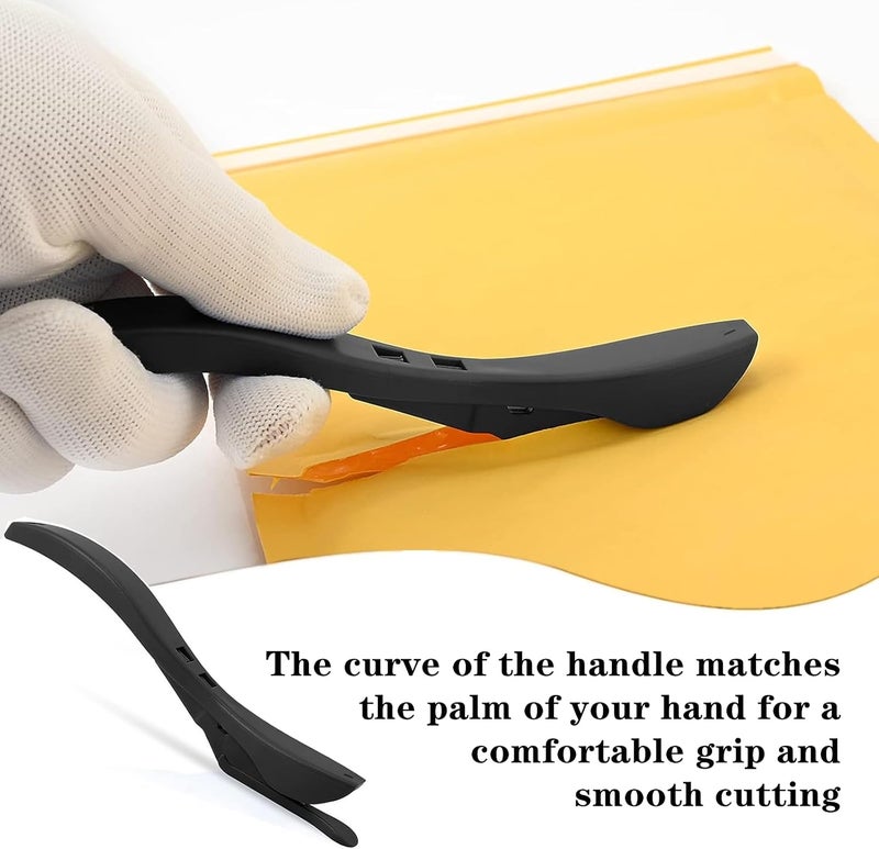 Duoduole 3 PCS Wrapping Paper Cutter Professional Paper Cutter Slider Vinyl Wrap Cutter Tool Safety Sliding Cutting Tool with Handle for Scrapbooking Christmas Wrap Roll Paper(Black,Blue,Grey) - Image 5