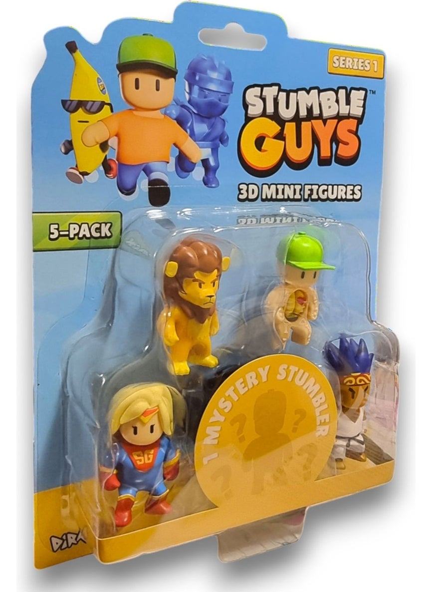 Toyfest - Stumble Guys Series 1 - 3D Mini 1 I Surprise 5 Figure Set - Super Gal Leonidas - Image 1