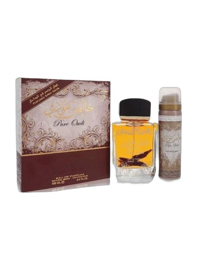 Lattafa Blue Oud EDP 100ml, Pure Oudi EDP with Perfumed Spray 100ml, and Maahir EDP 100ml  - Image 1