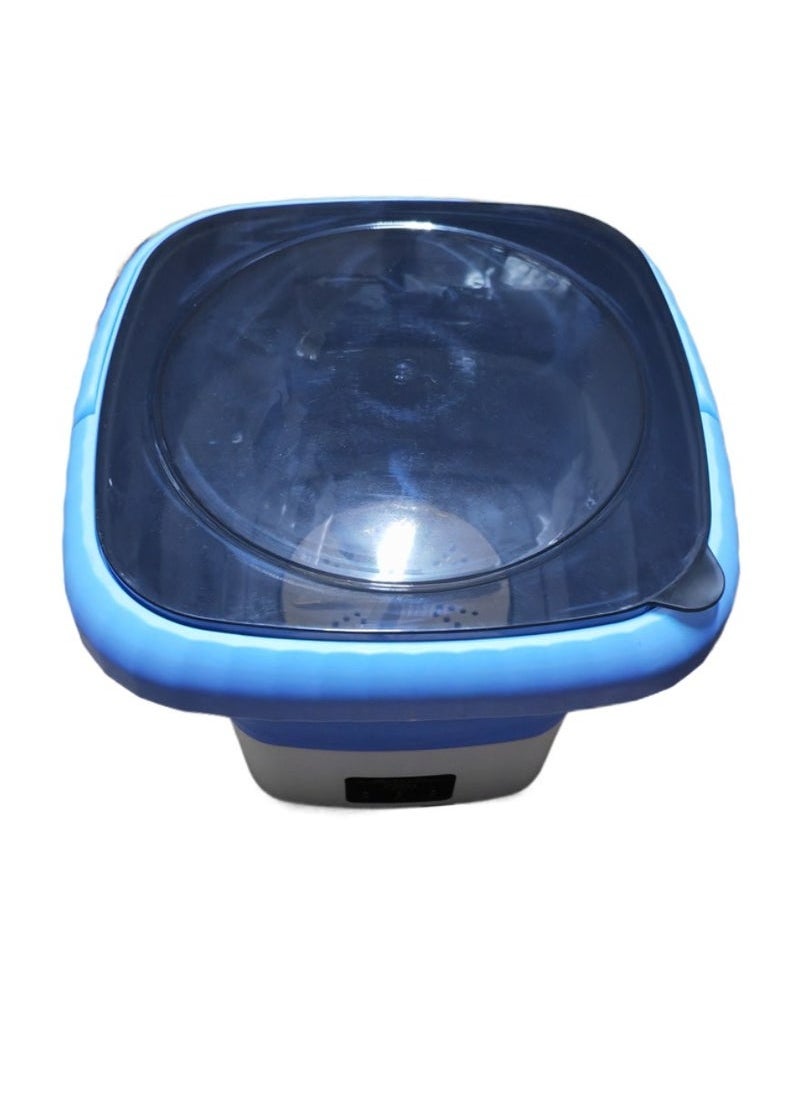 TIGER - Folding Mini Automatic Washing Machine – 6L Portable Lightweight Clothes Washer with Spin Dryer, Detachable Drain Basket & 3 Wash Modes – Compact, Foldable Design for Baby Laundry, Small Spaces, Apartments, Dorm Rooms & Travel – Blue - Image 1