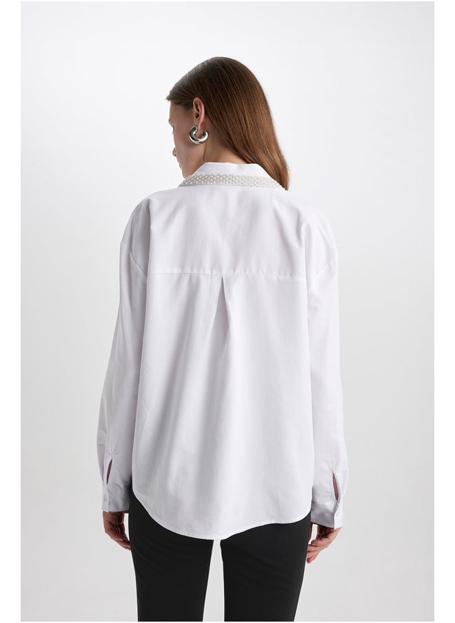 DeFacto - Woman Oversize Fit Woven Long Sleeve Shirt - Image 1