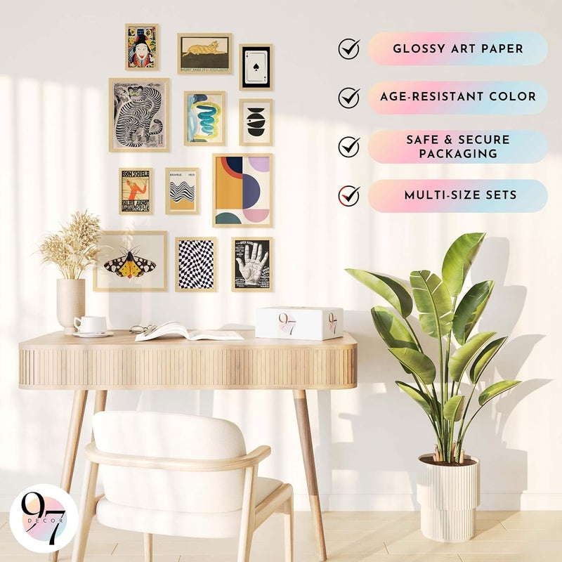97 Decor Vintage Eclectic Wall Art Collage - Maximalist Modern Art Prints, Aesthetic Home Decor, Cool Funky Retro Bauhaus Posters Set for Dorm Bedroom (Unframed) - Image 5