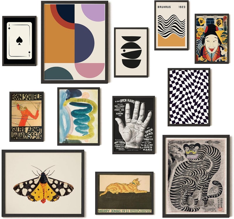 97 Decor Vintage Eclectic Wall Art Collage - Maximalist Modern Art Prints, Aesthetic Home Decor, Cool Funky Retro Bauhaus Posters Set for Dorm Bedroom (Unframed) - Image 1