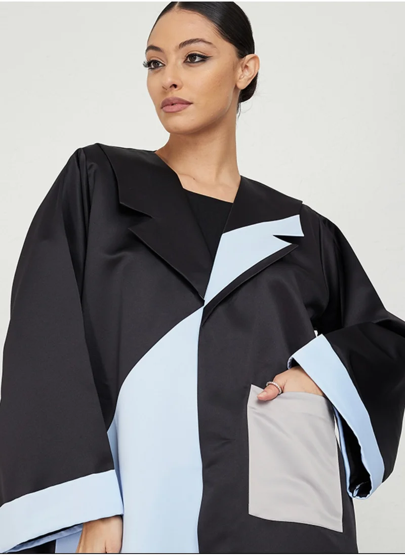 Rosette Abaya Blue Cutting 29