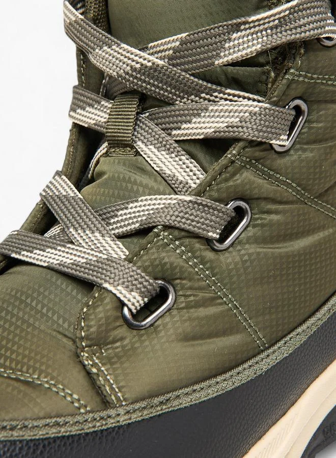 MISSY GREEN Panelled Lace-Up Ankle Boots With Pull Tabs for Women | Best Price UAE