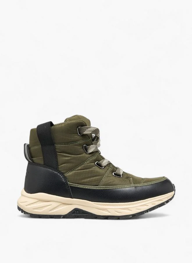 MISSY GREEN Panelled Lace-Up Ankle Boots With Pull Tabs for Women | Best Price UAE