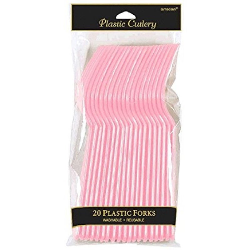 Amscan FORK - NEW PINK (12/144) - Image 1