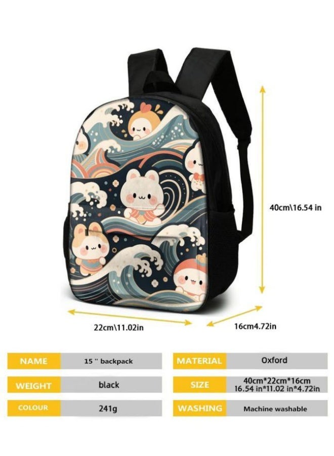 [Super new special offer] Cartoon theme bag three-piece set | double-shoulder + hand-held + storage pen bag | gift self-use good-looking - 441  - Image 5