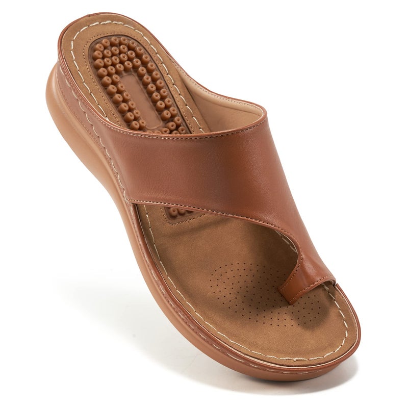 Aomigoct Womens Comfort Wedge Sandals: Soft Cushion & Orthopedic for All-Day Walking - Non-Slip 1.96" Heel for Stability - for Comfort Seekers - Image 1
