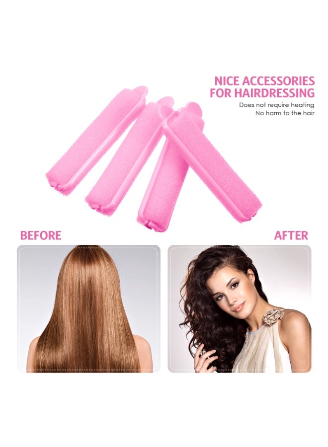 LUMYA 43 Pcs Foam Sponge Hair Rollers for Women, Soft Sleeping Curlers, Flexible Sponge Curler Tool With Rat Tail Comb for Hair Styling Hairdressing Overnight Curl and Volume (Pink) - Image 4